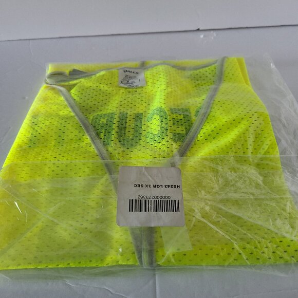 GALLS ANSI/ISEA TYPE R - CLASS 2 -SAFETY VEST-SIZE 3 XL WITH "SECURITY "-NIB - Picture 2 of 6